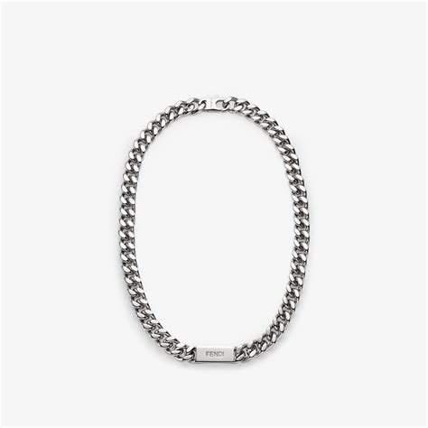 silver fendi necklace|fendi necklace choker.